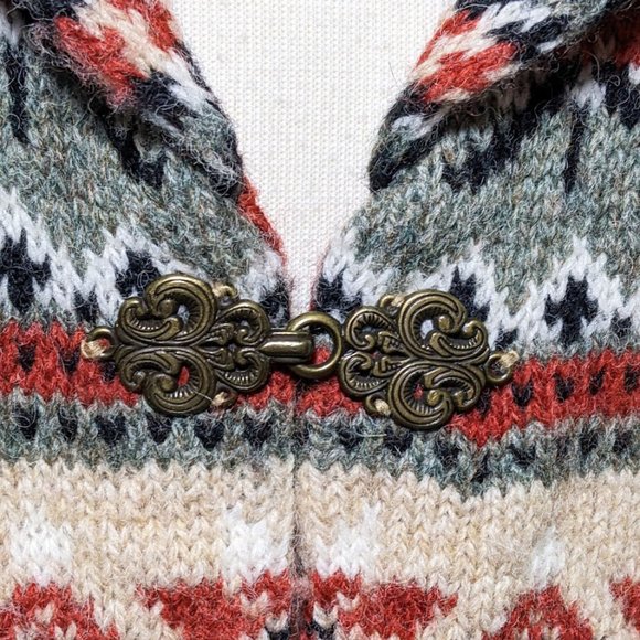 TELLURIDE CLOTHING CO. Fair Isles/Nordic Knit Cardigan w/ Shawl Collar - Picture 4 of 8